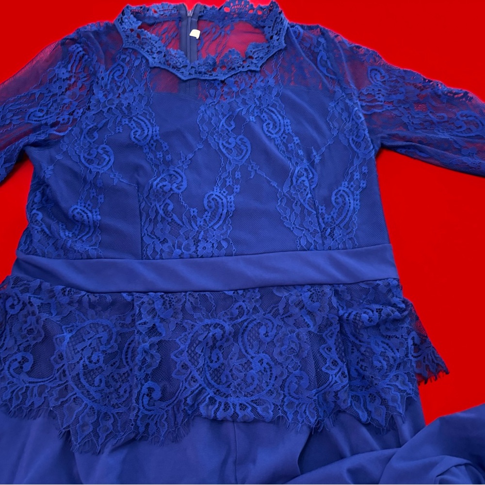 Blue Lace Detail Jumpsuit size XXL - Picture 3 of 15